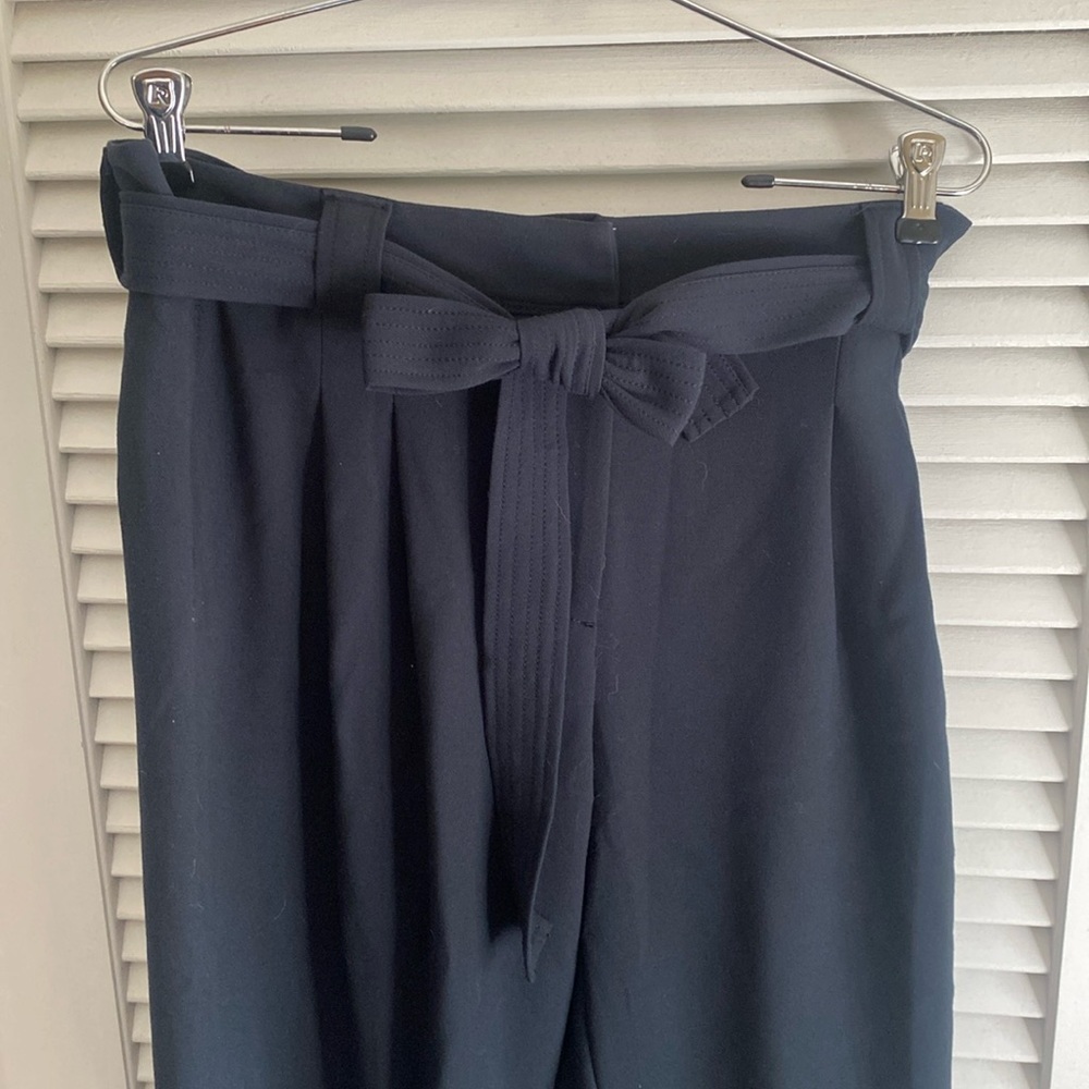 Maeve Anthropologie navy wide leg pants.